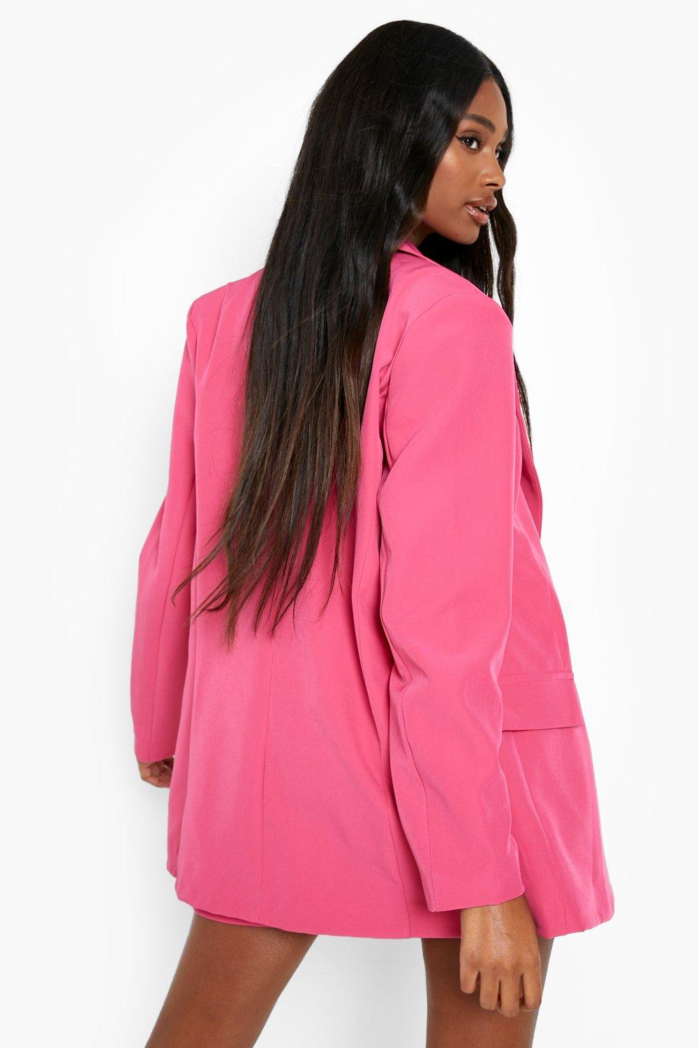 Boohoo pink blazer sale